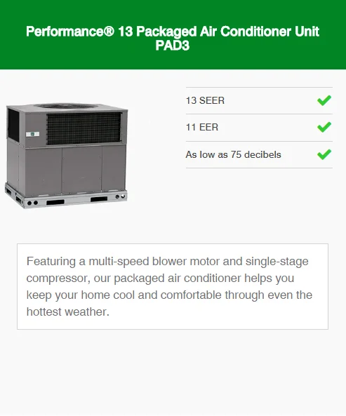 performance 13 packaged air conditioner unit pad3
